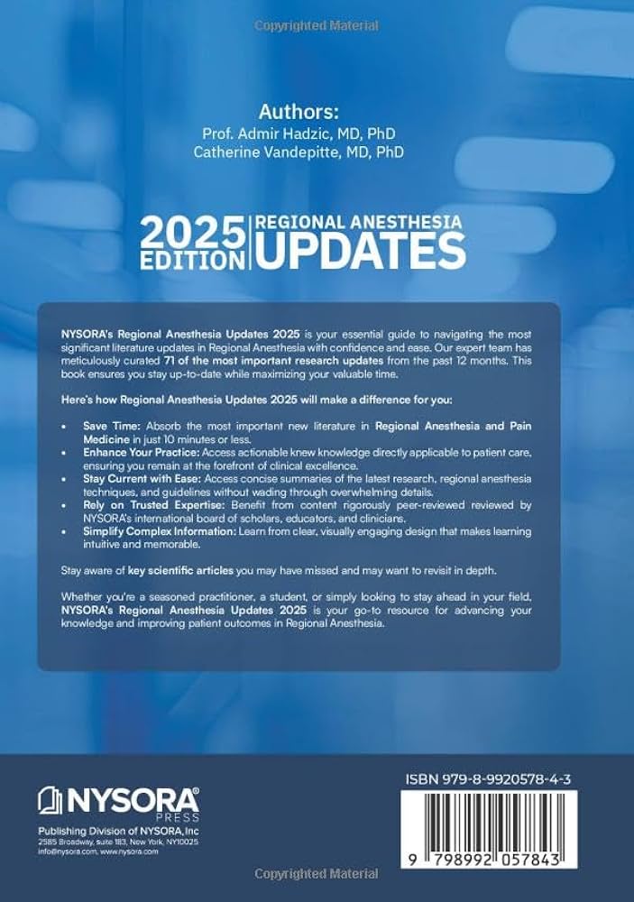 Regional Anesthesia Updates: Fast-Track Updates for Busy